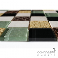 Мозаика 300х300 Kale-Bareks Mix Bronze (микс кубиков из камня, стекла и керамики)