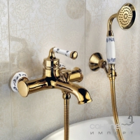 Смеситель для ванны с ручным душем Venezia Emparador 5010101 золото