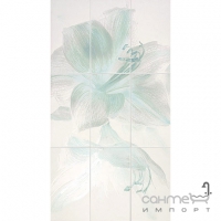 Настенная плитка, декор 75х138 Iris Ceramica Romantica Incanto comp. Bloom Salmone Acquamarina (9 шт.)