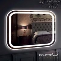 Прямоугольное зеркало со скруглёнными углами с LED подсветкой Liberta Carisma 800x700