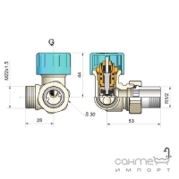 Клапан термостатический для подключения радиатора Schlosser 601200007 никель