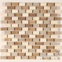 Мозаїка 30x30 (1,7x3,5) IMSO Ceramiche Mosaico Batako Mix (бежева)