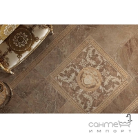 Плитка для підлоги 58.5x58.5 Versace Marble decoro cassettone foglia marrone lapatto 240077