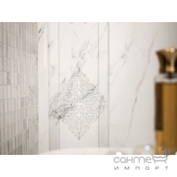 Настінна плитка декор 25x75 Ascot GlamourWall Calacatta Capitone (біла)