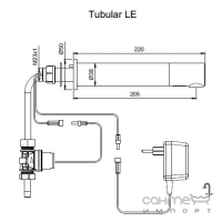 Автоматичний змішувач для раковини Stern TUBULAR LE 220 мм 350120 хром