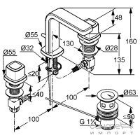 Змішувач для раковини з донним клапаном Kludi Q-Beo 501430565 хром