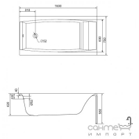 Прямоугольная акриловая ванна Cersanit Virgo 150x75