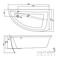 Акриловая ванна Cersanit Nano 140x75 левосторонняя