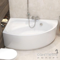 Ассиметричная акриловая ванна с креплениями Cersanit Meza 170x100 левосторонняя
