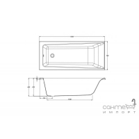 Прямоугольная акриловая ванна Cersanit Lorena 160x70