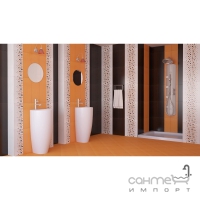 Плитка настенная, декор 20х50 Ceramika-Konskie Domenico Bubbles Orange Inserto