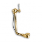 Сифон для отдельностоящей ванны латунный телескопический  с керамической ручкой Silfra 02 V 87 00.52 золото